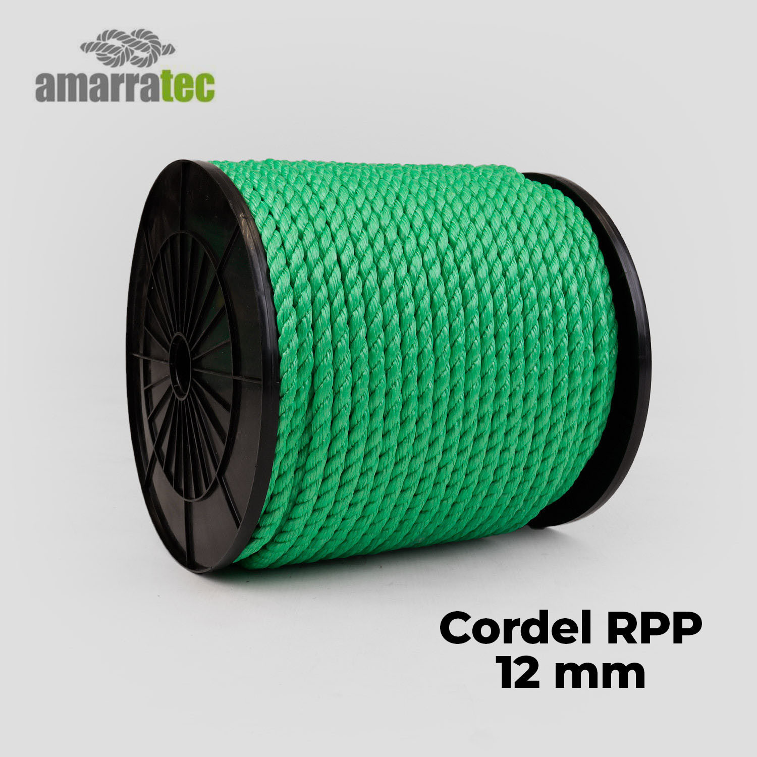 Cordel RPP verde 12 mm (bobina de 10 kg)