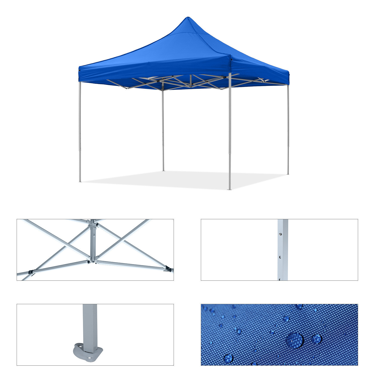 Toldo azul retráctil 3x3 premium