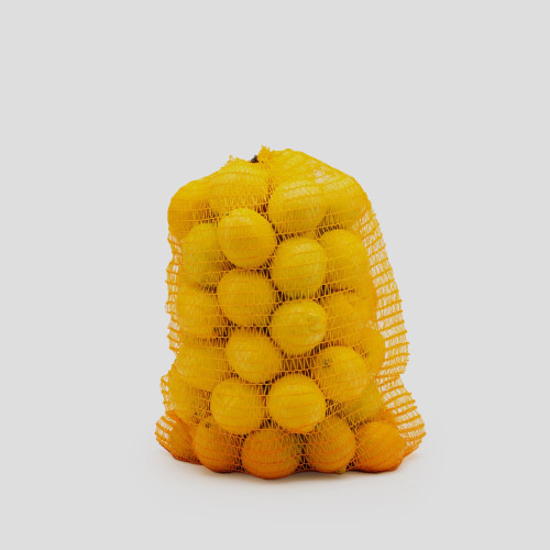 Saco Raschel amarilla limonera 35 cm x 58 cm 10 kg