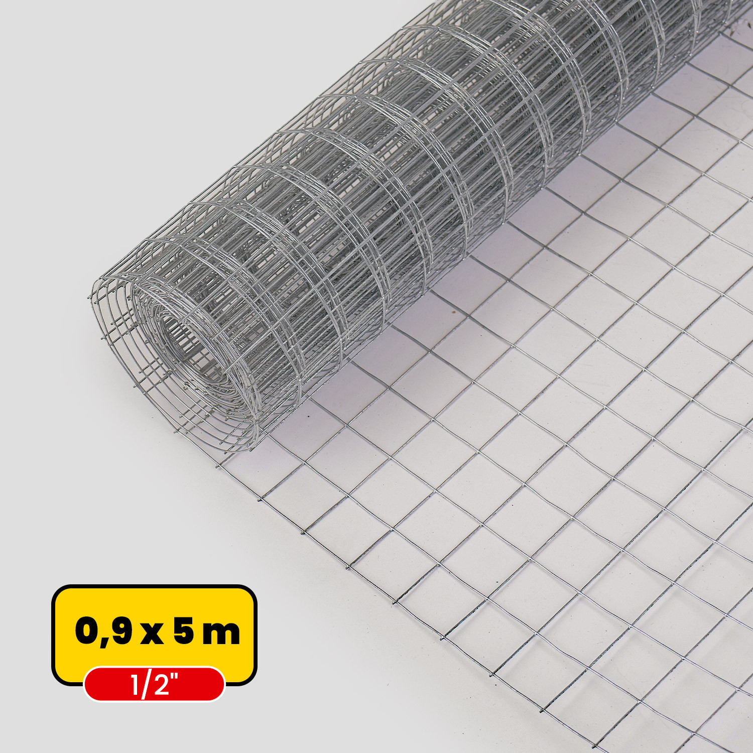 Malla soldada galvanizada 0,9m x 5m, 1/2"