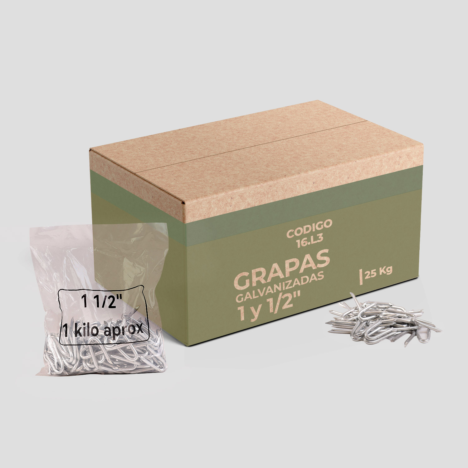 Caja Grapa 25 kg (1" 1/2)