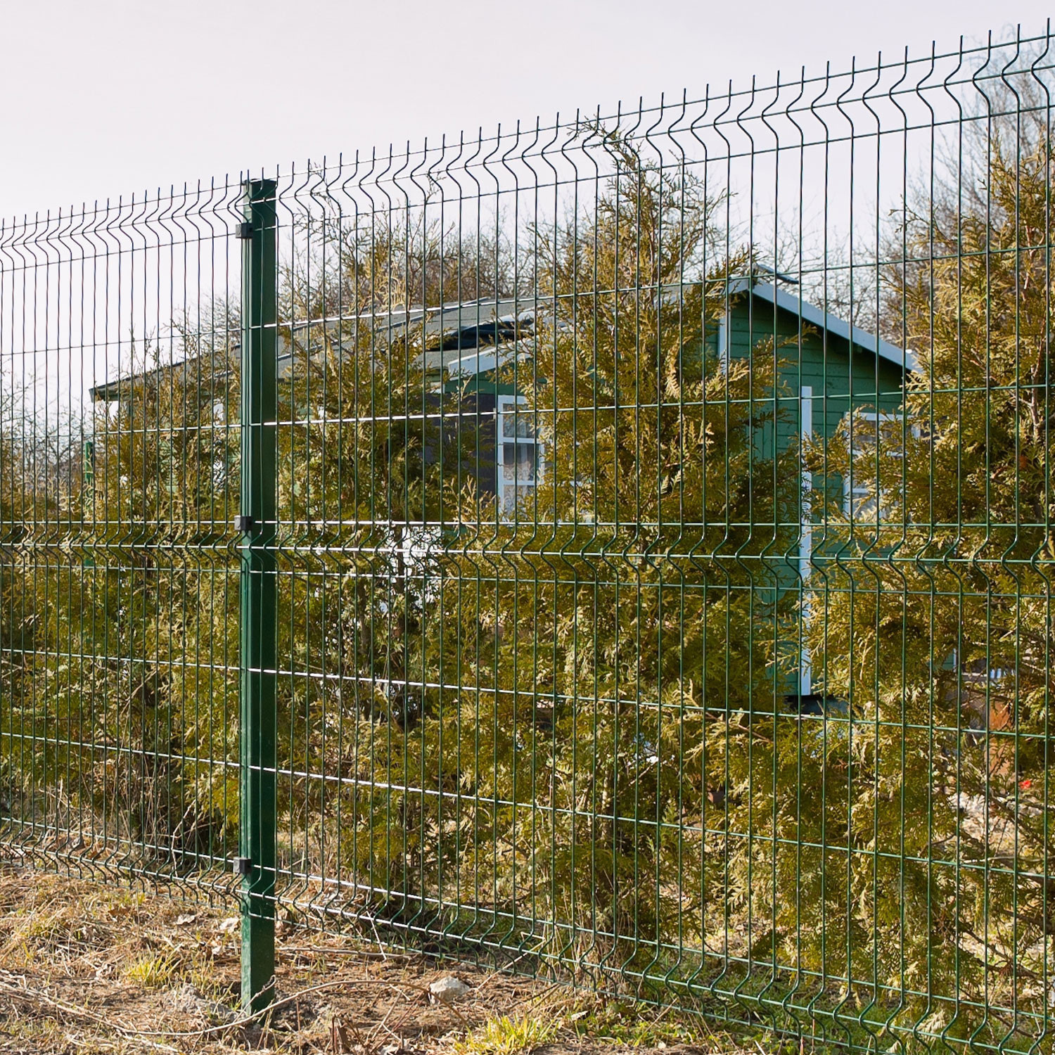 Panel Malla verde 3D galv. 2,4x2,5m (50mmx200mmx4mm) con 4 V