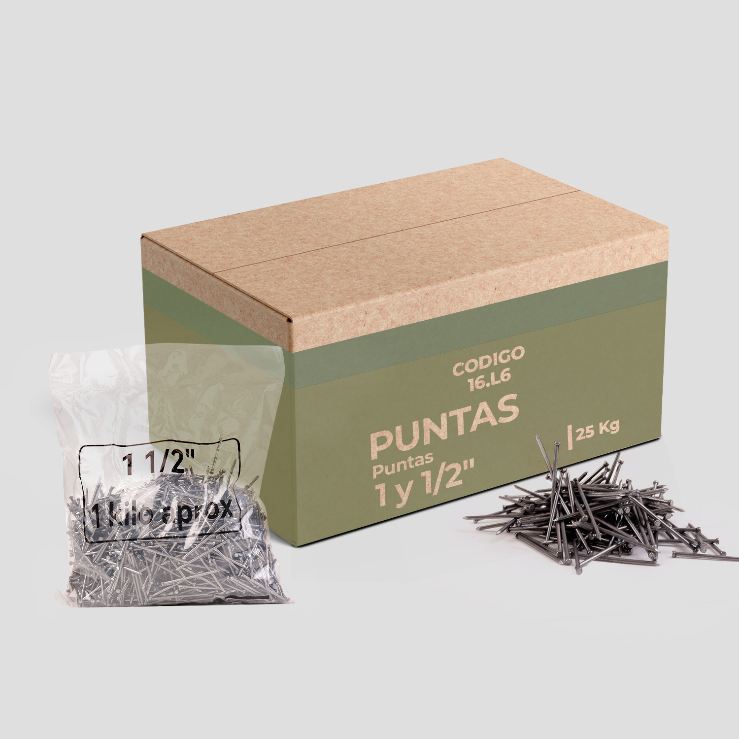Caja puntas 25kg (1'' 1/2)