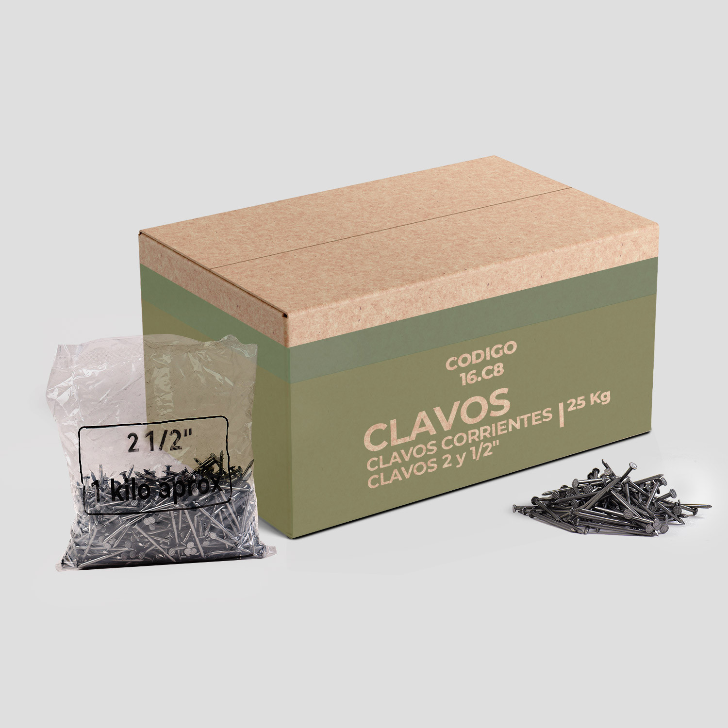 Clavo 2 1/2'' - Caja 25 kg