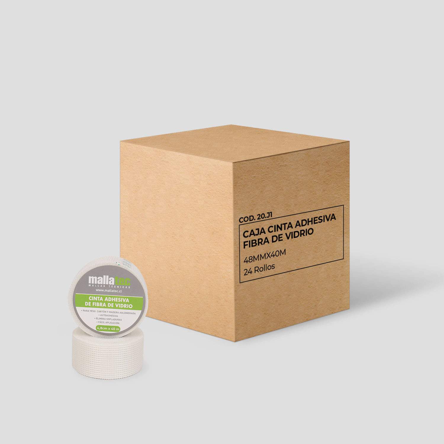 Cinta Adhesiva Fibra de Vidrio 48mmx40m - Caja 24 rollos