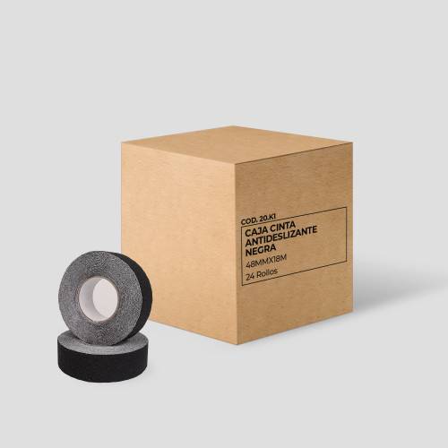 Cinta antideslizante negra 48mmx18m - Caja 24 rollos