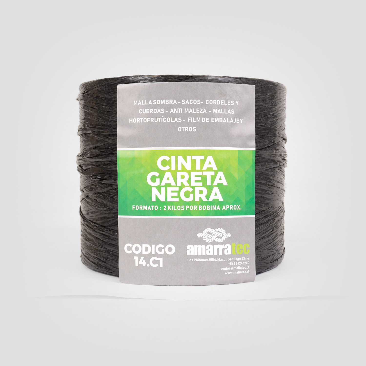 Cinta gareta negra (bobina de 2 kgs) (12 Kilos)