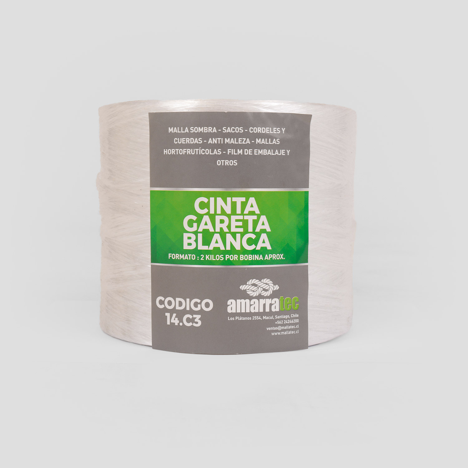 Cinta gareta blanca (bobina de 2 kgs) (12 Kilos)
