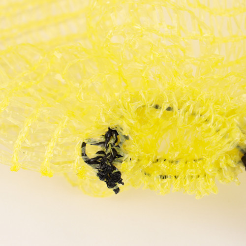 Saco Raschel amarilla limonera 38 cm x 58 cm 16 kg